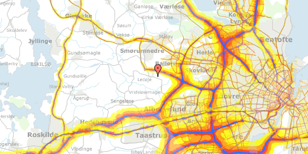 Trafikstøjkort på Haretoften 5, 2765 Smørum