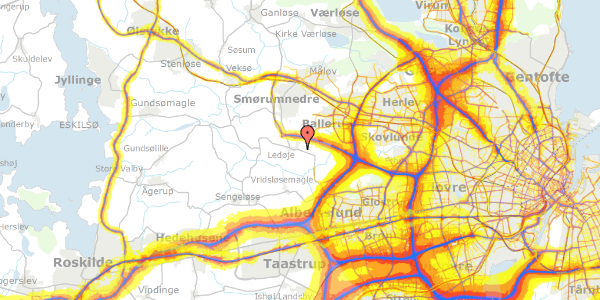 Trafikstøjkort på Haretoften 7, 2765 Smørum