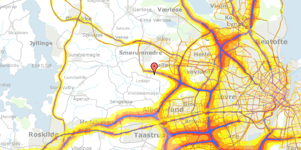 Trafikstøjkort på Klokkertoften 15, 2765 Smørum