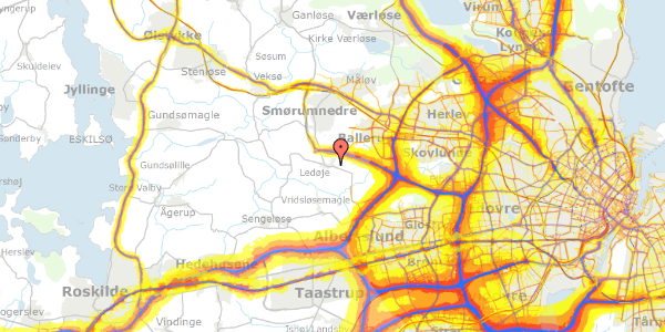 Trafikstøjkort på Ledøje Bygade 54, 2765 Smørum