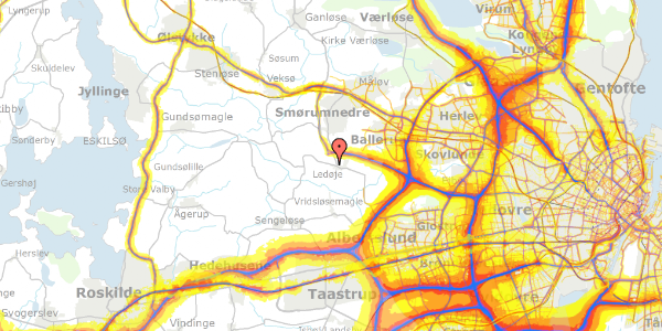 Trafikstøjkort på Porsebakken 13, 2765 Smørum