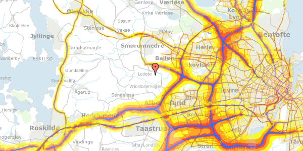 Trafikstøjkort på Øbakkevej 9, 2765 Smørum