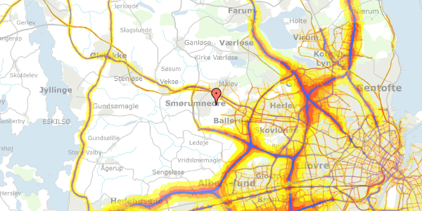 Trafikstøjkort på Astershaven 211, 2765 Smørum