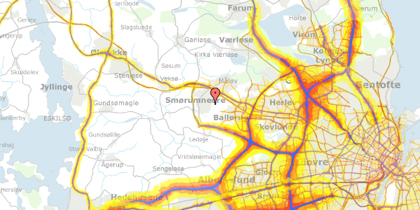 Trafikstøjkort på Georginehaven 8, 2765 Smørum