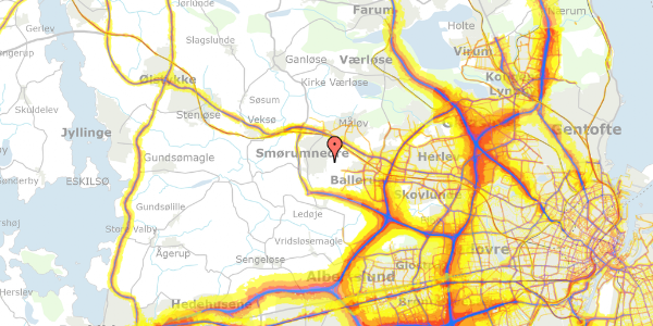 Trafikstøjkort på Georginehaven 21, 2765 Smørum