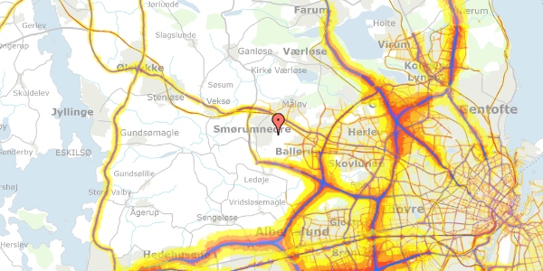 Trafikstøjkort på Georginehaven 22, 2765 Smørum