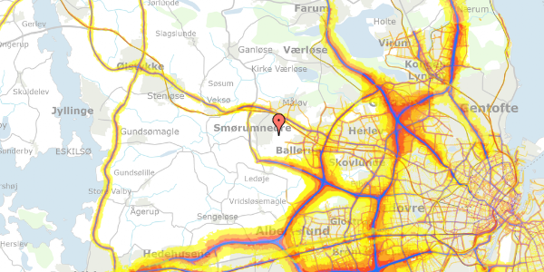 Trafikstøjkort på Georginehaven 35, 2765 Smørum