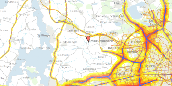 Trafikstøjkort på Hove Lund 4, 2765 Smørum