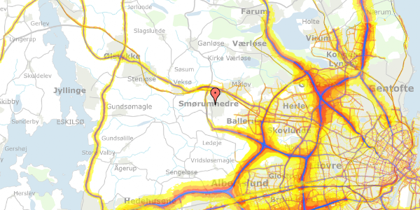 Trafikstøjkort på Hyldekær 5, 2765 Smørum