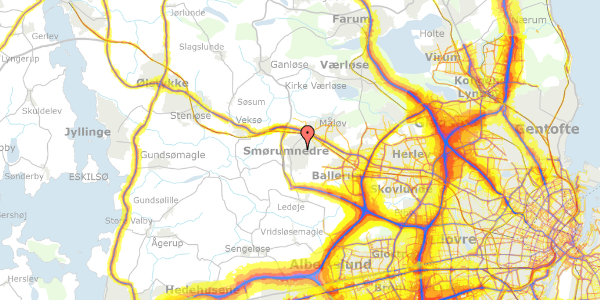 Trafikstøjkort på Irishaven 30, 2765 Smørum