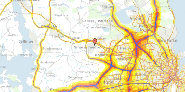 Trafikstøjkort på Irishaven 61, 2765 Smørum