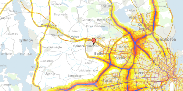 Trafikstøjkort på Irishaven 234, 2765 Smørum