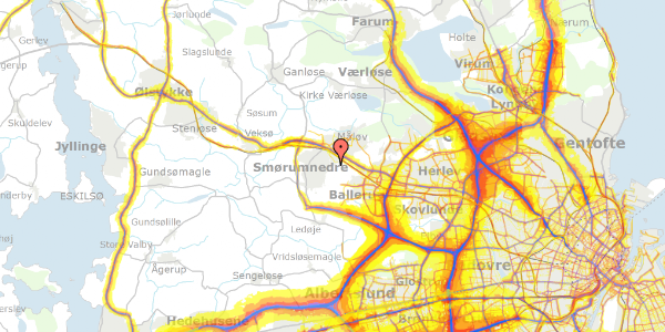 Trafikstøjkort på Kongemosen 17, 2765 Smørum