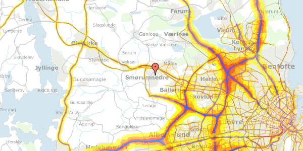 Trafikstøjkort på Krokushaven 11, 2765 Smørum