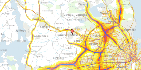 Trafikstøjkort på Primulahaven 2, 2765 Smørum