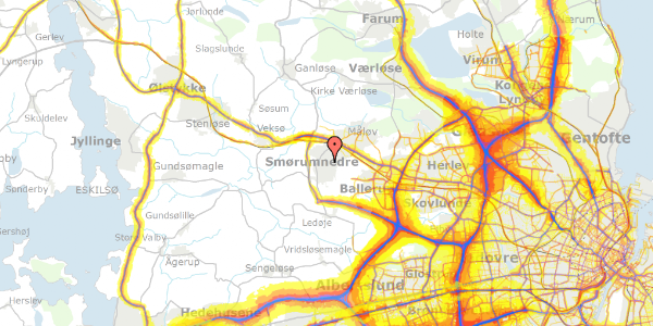 Trafikstøjkort på Primulahaven 5, 2765 Smørum