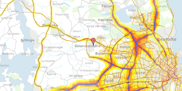 Trafikstøjkort på Primulahaven 20, 2765 Smørum