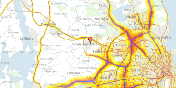 Trafikstøjkort på Primulahaven 42, 2765 Smørum