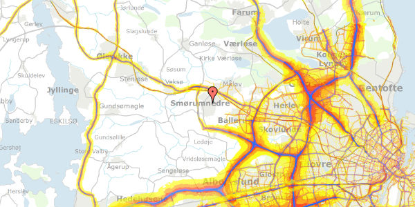 Trafikstøjkort på Primulahaven 56, 2765 Smørum