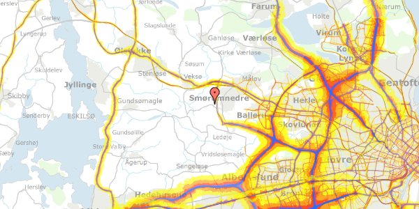 Trafikstøjkort på Smørum Bygade 19, 2765 Smørum