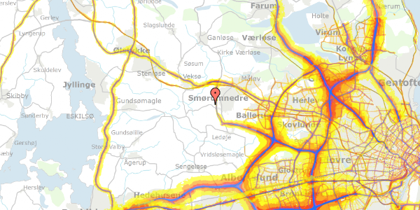 Trafikstøjkort på Smørum Bygade 38, 2765 Smørum