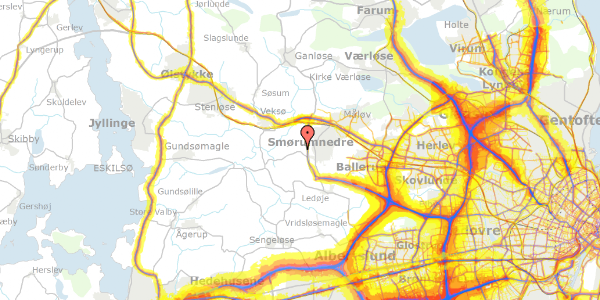 Trafikstøjkort på Smørum Nordre Gade 23A, 2765 Smørum