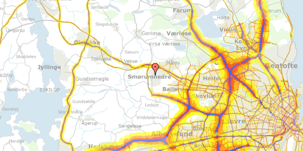 Trafikstøjkort på Toftekrogen 13, 2765 Smørum