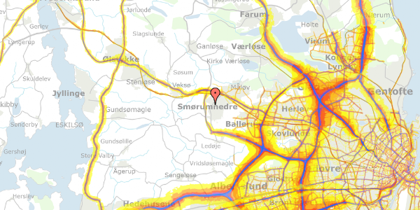 Trafikstøjkort på Toftekrogen 18, 2765 Smørum