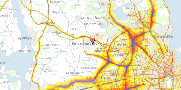 Trafikstøjkort på Åkandehaven 48, 2765 Smørum