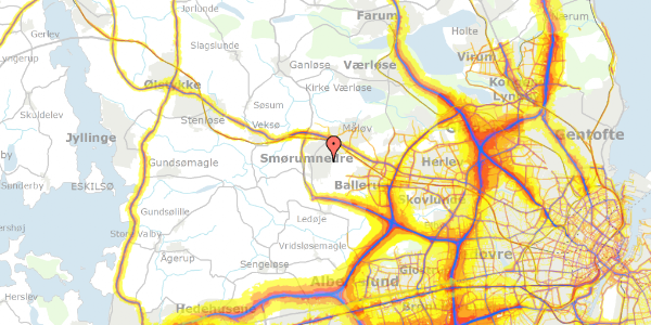 Trafikstøjkort på Åkandehaven 60, 2765 Smørum