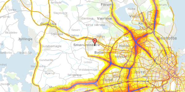 Trafikstøjkort på Åkandehaven 94, 2765 Smørum