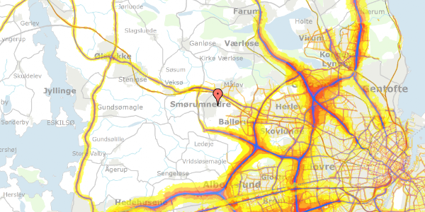 Trafikstøjkort på Åkandehaven 112, 2765 Smørum