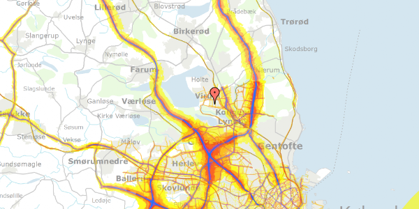 Trafikstøjkort på Abildgaardsvej 176, 2830 Virum