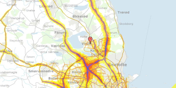 Trafikstøjkort på Agerbakken 3, 2830 Virum