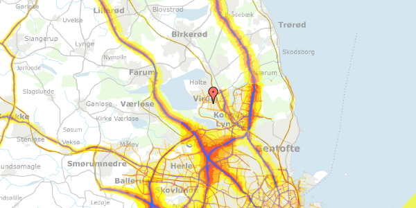 Trafikstøjkort på Agernvej 39, 2830 Virum