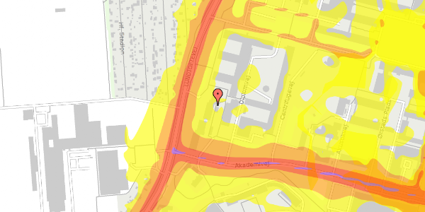 Trafikstøjkort på Akademivej 100B, st. 105, 2800 Kongens Lyngby