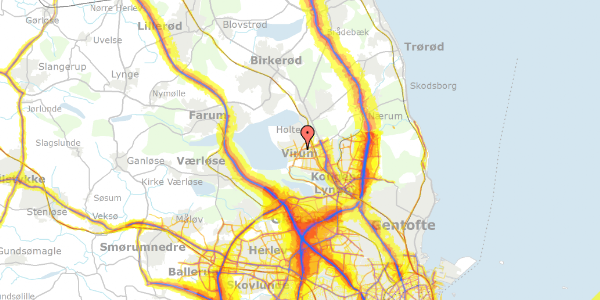 Trafikstøjkort på Askimvej 14, 2830 Virum