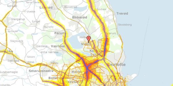 Trafikstøjkort på Askimvej 16, 2830 Virum