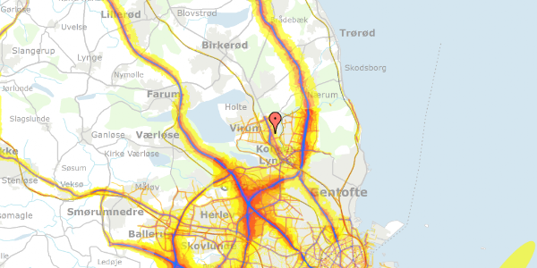 Trafikstøjkort på Astilbehaven 124, 2830 Virum