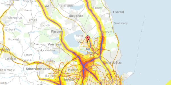 Trafikstøjkort på Bakketoppen 15, 2830 Virum