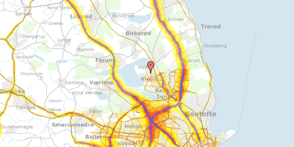 Trafikstøjkort på Bakkevej 3, 2830 Virum