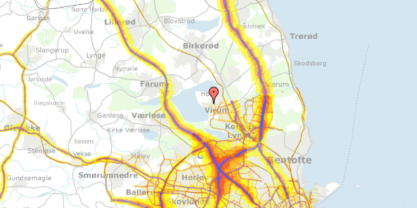 Trafikstøjkort på Bakkevej 40, 2830 Virum