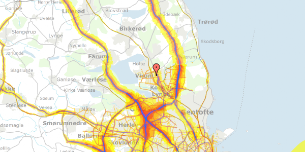 Trafikstøjkort på Baneledet 32, 2830 Virum