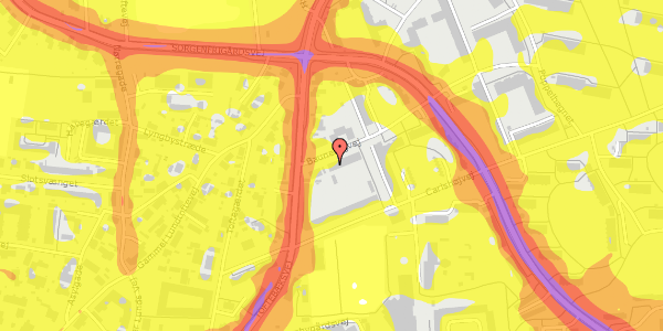 Trafikstøjkort på Baunehøjvej 6, 2. th, 2800 Kongens Lyngby