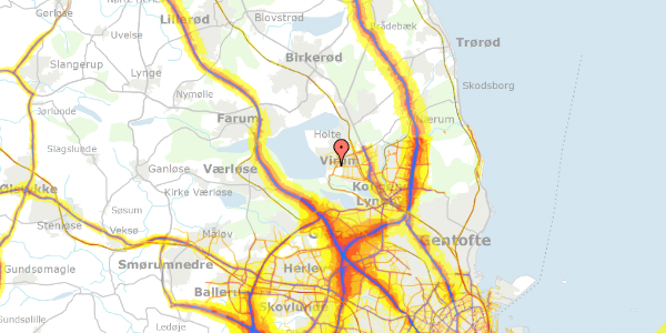 Trafikstøjkort på Bispekrogen 5, 2830 Virum