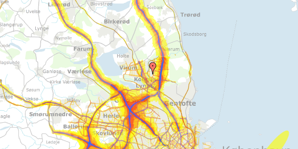 Trafikstøjkort på Borgevej 17, 2800 Kongens Lyngby