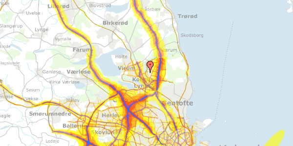 Trafikstøjkort på Borgevej 39, 2800 Kongens Lyngby