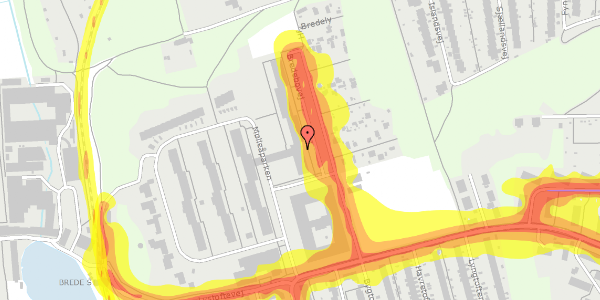 Trafikstøjkort på Bredebovej 25, 4. th, 2800 Kongens Lyngby