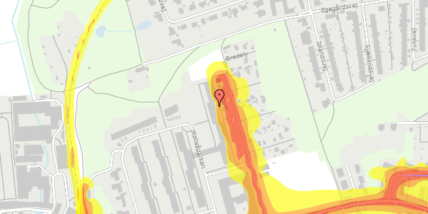 Trafikstøjkort på Bredebovej 33, st. mf, 2800 Kongens Lyngby