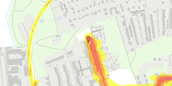 Trafikstøjkort på Bredebovej 37, 2. tv, 2800 Kongens Lyngby